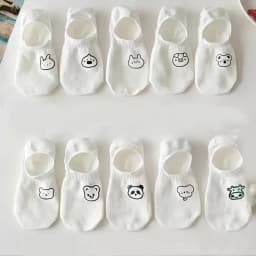 5/10/20 Pairs Women Cartoon Teddy Bear Patterned Ankle Socks Versatile Fashionable Creative Breathable Comfortable Casual Socks