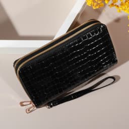 Chic Vintage Double Layer Clutch Wallet - Retro Zipper Coin Purse & Wristlet - Fashionable Womens Accessory with Secure Storage