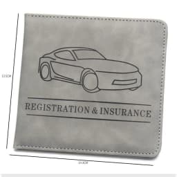 Car Registration,Driver's License and Insurance Card Holder - Leather Vehicle Glove Box Automobile Documents Paperwork Organizer