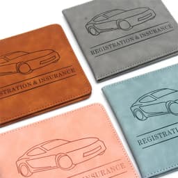 Car Registration,Driver's License and Insurance Card Holder - Leather Vehicle Glove Box Automobile Documents Paperwork Organizer