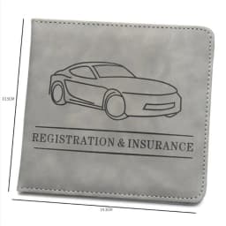 Car Registration,Driver's License and Insurance Card Holder - Leather Vehicle Glove Box Automobile Documents Paperwork Organizer