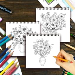 Spiral Colouring Book 30 Sheets 8.3x 8.3 Inches 100gsm Thick Paper, For Relief, Anxiety, Perfect for Many Holiday Gifts
