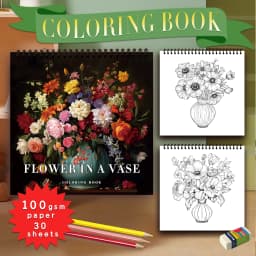 Spiral Colouring Book 30 Sheets 8.3x 8.3 Inches 100gsm Thick Paper, For Relief, Anxiety, Perfect for Many Holiday Gifts