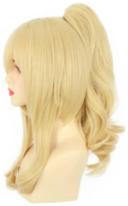 Women Blonde Ponytail Wig Princess Wig Pigtail Wig Halloween Costume Anime Cosplay Wig Synthetic Hair Girls Party