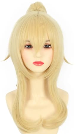 Women Blonde Ponytail Wig Princess Wig Pigtail Wig Halloween Costume Anime Cosplay Wig Synthetic Hair Girls Party