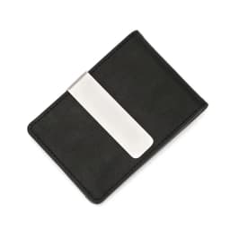 Fashion Men PU Leather Bifold Money Clips Multi functional Thin Metal Clamp Wallet Card Holder