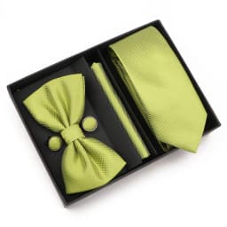 New Style Tie Set Solid Color Plaid Pink Purple Yellow Necktie Bowtie Cufflink Brooch For Groom Wedding Party Gift Box Accessory