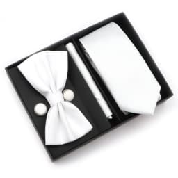New Style Tie Set Solid Color Plaid Pink Purple Yellow Necktie Bowtie Cufflink Brooch For Groom Wedding Party Gift Box Accessory