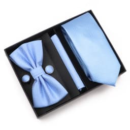 New Style Tie Set Solid Color Plaid Pink Purple Yellow Necktie Bowtie Cufflink Brooch For Groom Wedding Party Gift Box Accessory
