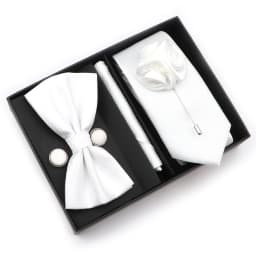New Style Tie Set Solid Color Plaid Pink Purple Yellow Necktie Bowtie Cufflink Brooch For Groom Wedding Party Gift Box Accessory
