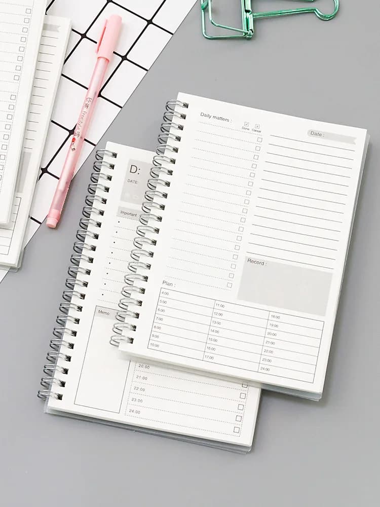 Daily Weekly Planner Notebook Spiral Agenda Daily Schedule Journal Notebooks Time To Do List Office Stationery School Supplies