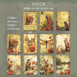 30pcs/lot Memo Pads Material Paper Vintage Handbook Junk Journal Scrapbooking Paper Retro Background Decoration Paper