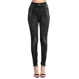 PD396 Snowflake Imitation Denim Leggings Slim Fit Elastic Waist Leggings, European and American Fashion High Elastic Leggings