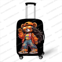 Graffiti Female Bear Doll Luggage Cover for Travel Women Men Travel Accessories Anti-dust Elastic Suitcase Trolley Case Covers