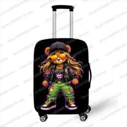 Graffiti Female Bear Doll Luggage Cover for Travel Women Men Travel Accessories Anti-dust Elastic Suitcase Trolley Case Covers