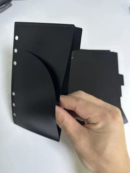 A6 Pink Black Transparent Binder Pockets Binder Folders for Notebook Divider Page Waterproof PVC Leaf Document Filing Bag
