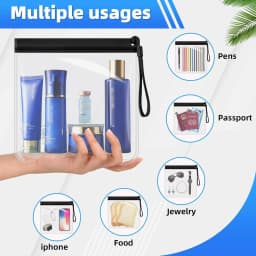 1/2/4pcs Luggage Transparent Travel Use Leakproof Flight Make Up Waterproof For Women Reusable Airport Security Storage bag