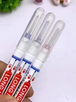 1-90Pcs Waterproof White Long Head Markers Pen 2cm Woodworking Deep Hole Marker Pens Metal Carpenter Black/Red/Blue/Green Ink
