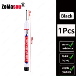 1-90Pcs Waterproof White Long Head Markers Pen 2cm Woodworking Deep Hole Marker Pens Metal Carpenter Black/Red/Blue/Green Ink