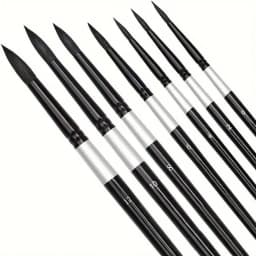 7/14pcs Round Squirrel Hair Paint Brush Set for Watercolor, Inks, Gouache & Tempera, Professional Artist Quality, Wood Handle