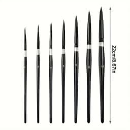 7/14pcs Round Squirrel Hair Paint Brush Set for Watercolor, Inks, Gouache & Tempera, Professional Artist Quality, Wood Handle
