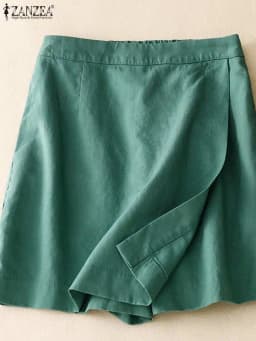 ZANZEA Women Summer Sports Shorts Korean Fashion Culottes 2025 Solid Casual Culotte Pant Elastic High Waist Shorts Streetwear