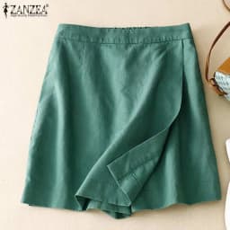ZANZEA Women Summer Sports Shorts Korean Fashion Culottes 2025 Solid Casual Culotte Pant Elastic High Waist Shorts Streetwear
