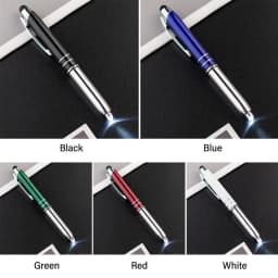 3-in-1 Multi-function Metal Capacitive Pen Portable Ballpoint Pen Outdoor Tool Pen With Light Touch Screen Pen