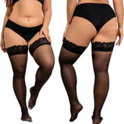Large Plus Size Lace Stockings Sexy Sheer Over Knee Thigh High Gothic Fishnet Long Socks for Oversized Women XXXXXL Black White