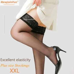 Large Plus Size Lace Stockings Sexy Sheer Over Knee Thigh High Gothic Fishnet Long Socks for Oversized Women XXXXXL Black White