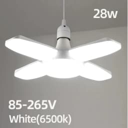 E27 Fan Shape Foldable 28W LED Bulb AC220V/110V Deformation for Home Ceiling Lights Warehouse and Garage White Light 6500K Bulb