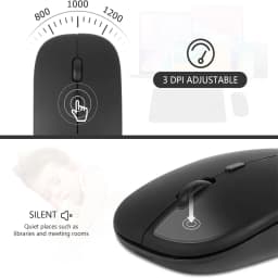 Rechargeable Wireless Mouse Bluetooth-compatible 2.4GHz Dual Modes Computer Mice with Nano Receiver for PC Laptop Macbook