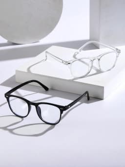1-2-3PCS Unisex Square Plastic Frame Trendy Anti-Blue Light Clear Glasses For Back To School Clothing Accessories.