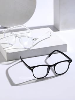 1-2-3PCS Unisex Square Plastic Frame Trendy Anti-Blue Light Clear Glasses For Back To School Clothing Accessories.