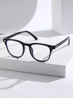 1-2-3PCS Unisex Square Plastic Frame Trendy Anti-Blue Light Clear Glasses For Back To School Clothing Accessories.