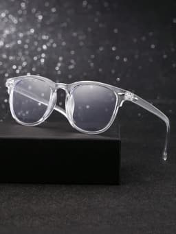 1-2-3PCS Unisex Square Plastic Frame Trendy Anti-Blue Light Clear Glasses For Back To School Clothing Accessories.