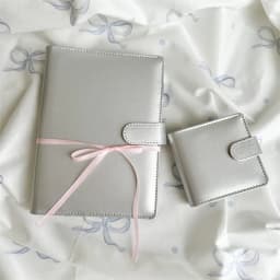 A5  Sliver PU DIY Binder Notebook Cover Diary Agenda Planning Paper Cover School Stationery