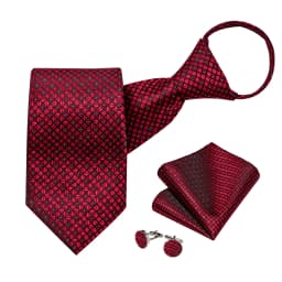 Men's Zipper Ties Pre-tied 8CM Lazy Necktie with Pocket Square Cufflinks for Business Wedding Prom Men Accessories Gravats Gift