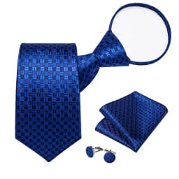 Men's Zipper Ties Pre-tied 8CM Lazy Necktie with Pocket Square Cufflinks for Business Wedding Prom Men Accessories Gravats Gift