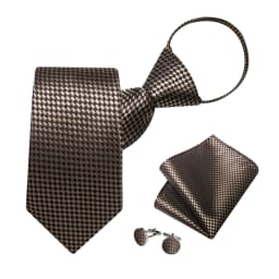 Men's Zipper Ties Pre-tied 8CM Lazy Necktie with Pocket Square Cufflinks for Business Wedding Prom Men Accessories Gravats Gift