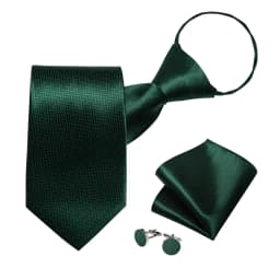 Men's Zipper Ties Pre-tied 8CM Lazy Necktie with Pocket Square Cufflinks for Business Wedding Prom Men Accessories Gravats Gift