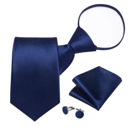 Men's Zipper Ties Pre-tied 8CM Lazy Necktie with Pocket Square Cufflinks for Business Wedding Prom Men Accessories Gravats Gift
