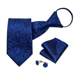 Men's Zipper Ties Pre-tied 8CM Lazy Necktie with Pocket Square Cufflinks for Business Wedding Prom Men Accessories Gravats Gift