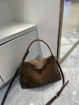 Genuine Grade Autumn Winter Big Boston Luxury Designer Tote Soft Matte Suede Leather Women Handbag Female Shoulder Crossbody Bag