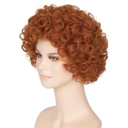 Hair Women Short Curly Red Orange Wig Halloween Cosplay Costume Wig Helen roper Mrs roper Wigs Party Costume