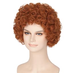 Hair Women Short Curly Red Orange Wig Halloween Cosplay Costume Wig Helen roper Mrs roper Wigs Party Costume