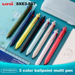 Uni Colored Ballpoint Pen, Jetstream 0.5/0.7mm 3 in 1 Multi Pens, Low Viscosity Ultra-smooth Oil Ink Non-slip Comfort Stationery