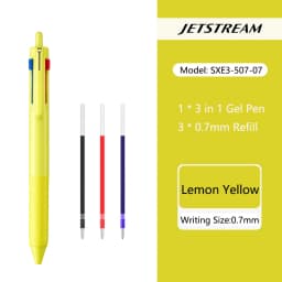 Uni Colored Ballpoint Pen, Jetstream 0.5/0.7mm 3 in 1 Multi Pens, Low Viscosity Ultra-smooth Oil Ink Non-slip Comfort Stationery
