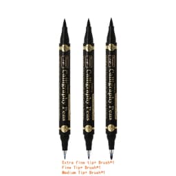 GN 3/6PCS Dual Tip Pen Black Calligraphy Brush Pen Lettering Pens Art Marker White Pen Beginners Writing Sketches Art Drawings