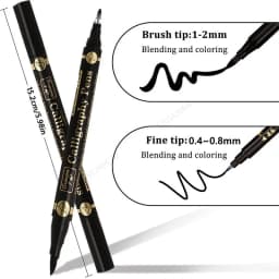 GN 3/6PCS Dual Tip Pen Black Calligraphy Brush Pen Lettering Pens Art Marker White Pen Beginners Writing Sketches Art Drawings